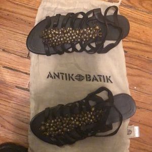 Antik Batik Sandals! Soft leather and beading.